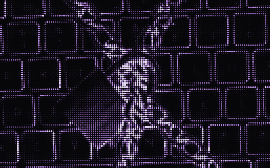 dithered lock representing host-side credential policy for sandbox requests